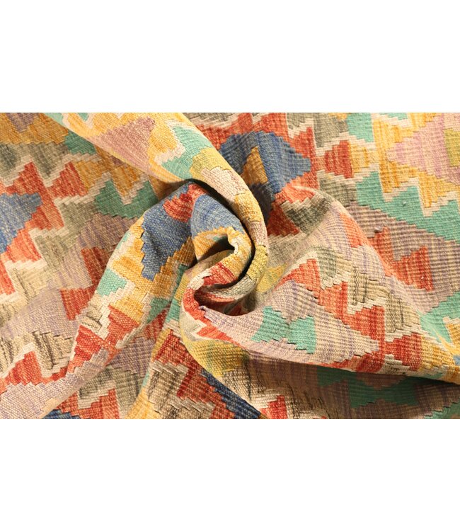 197x155 cm Handwoven Traditional Kelim Area Rug Wool Carpet