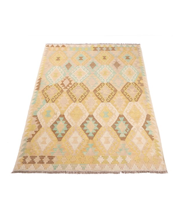 196x142 cm Handwoven Traditional Kelim Area Rug Wool Carpet