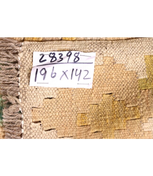 196x142 cm Handwoven Traditional Kelim Area Rug Wool Carpet