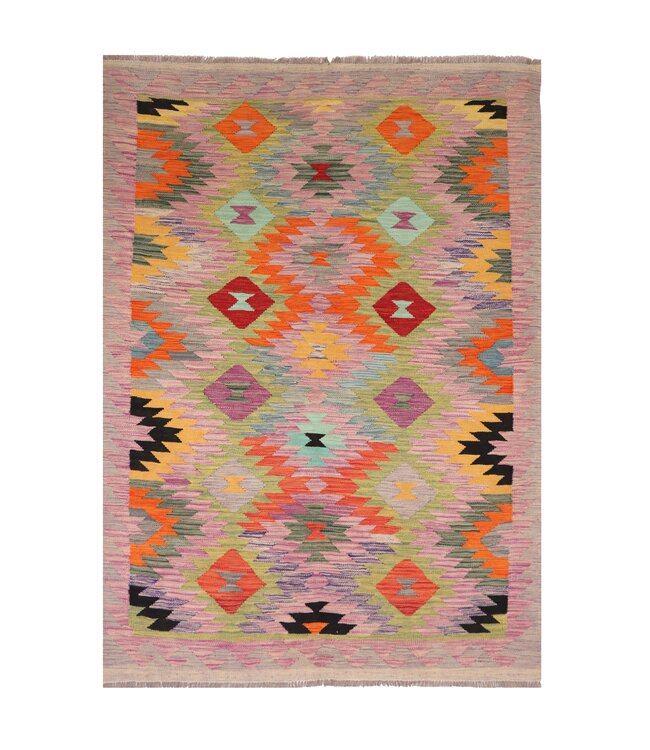 202x151 cm Handwoven Traditional Kelim Area Rug Wool Carpet
