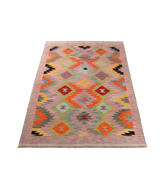 202x151 cm Handwoven Traditional Kelim Area Rug Wool Carpet