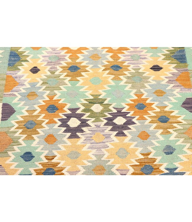 202x156 cm Handgewebter Traditioneller Kelim Teppich Woll