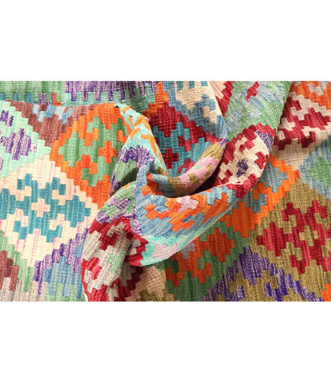 204x157 cm Handwoven Traditional Kelim Area Rug Wool Carpet