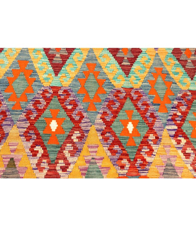 194x155 cm Handwoven Traditional Kelim Area Rug Wool Carpet