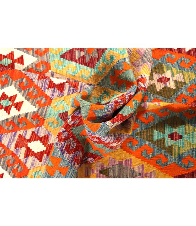 194x155 cm Handgewebter Traditioneller Kelim Teppich Woll