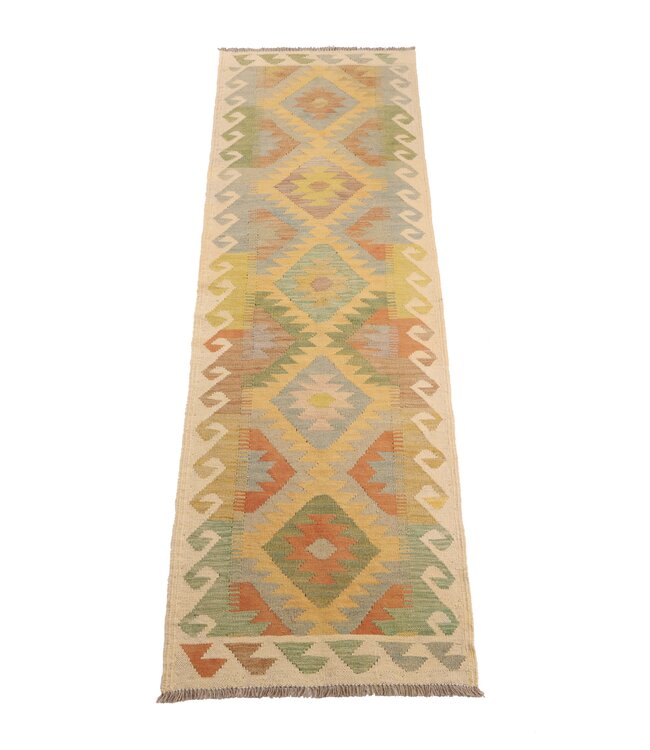 197x63 cm Handwoven Kelim Runner Wool Rug