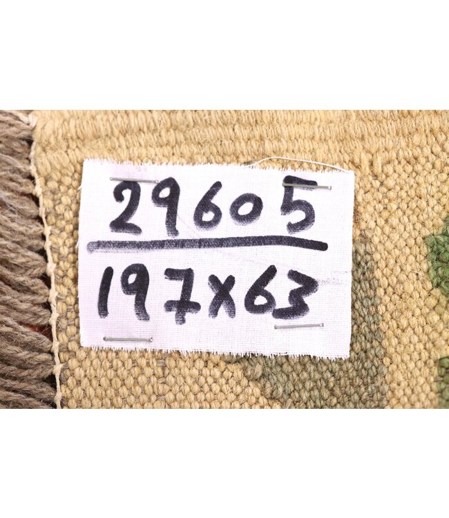 197x63 cm Handwoven Kelim Runner Wool Rug