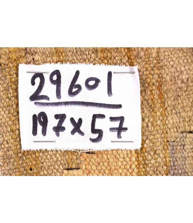 197x57 cm Handwoven Kelim Runner Wool Rug