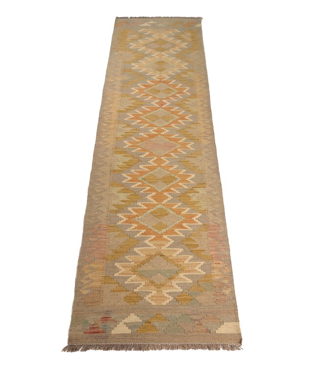294x77 cm Handwoven Kelim Runner Wool Rug