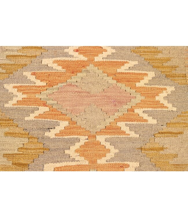 294x77 cm Handgeweven Kelim Loper  Wol  Vloerkleed Tapijt