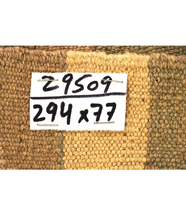 294x77 cm Handwoven Kelim Runner Wool Rug