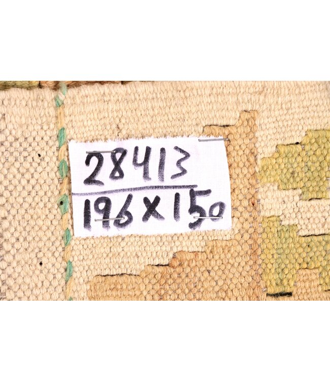 196x150 cm Handwoven Traditional Kelim Area Rug Wool Carpet