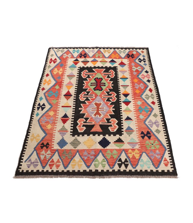 202x152 cm Handgewebter Traditioneller Kelim Teppich Woll