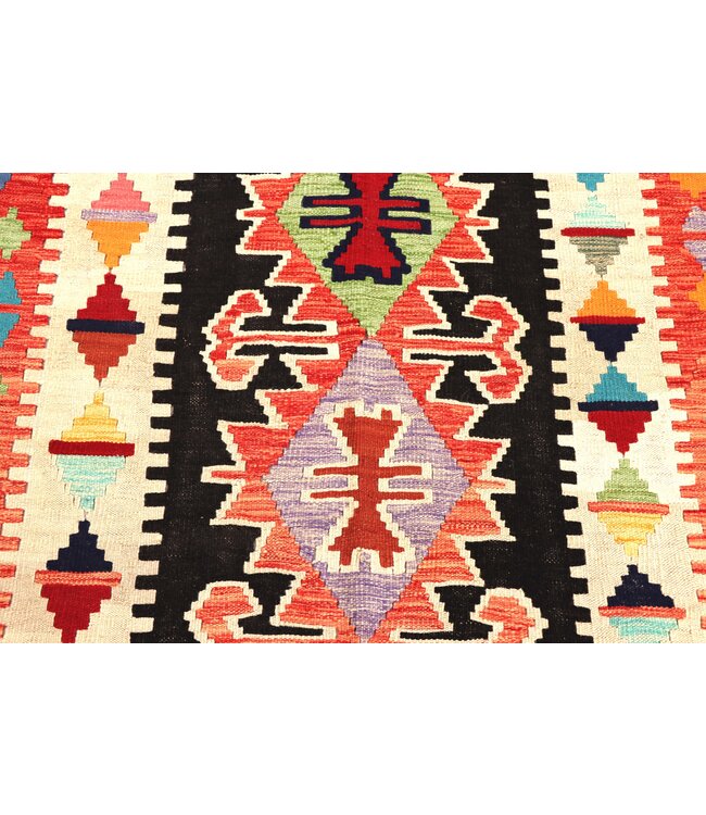 202x152 cm Handgewebter Traditioneller Kelim Teppich Woll