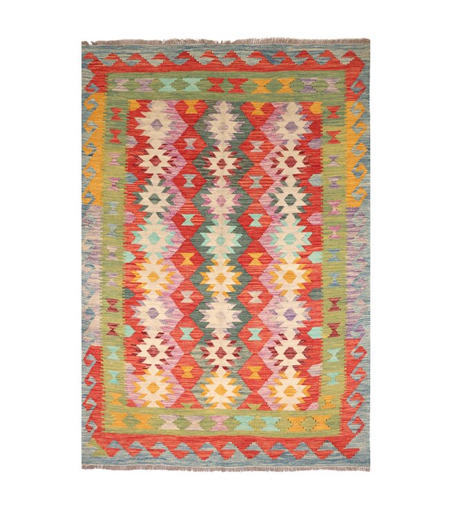 207x150 cm Handgewebter Traditioneller Kelim Teppich Woll