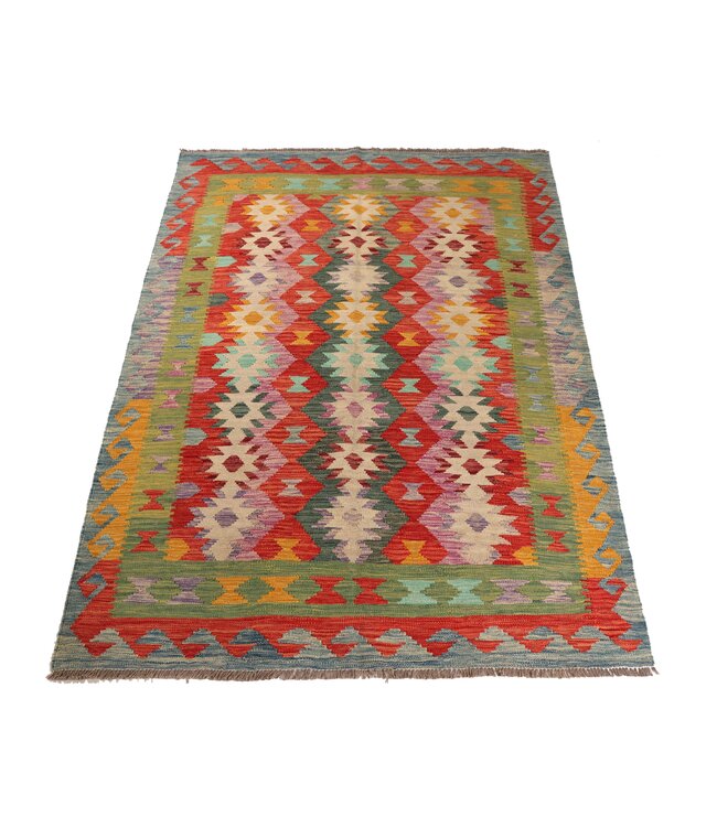 207x150 cm Handgewebter Traditioneller Kelim Teppich Woll
