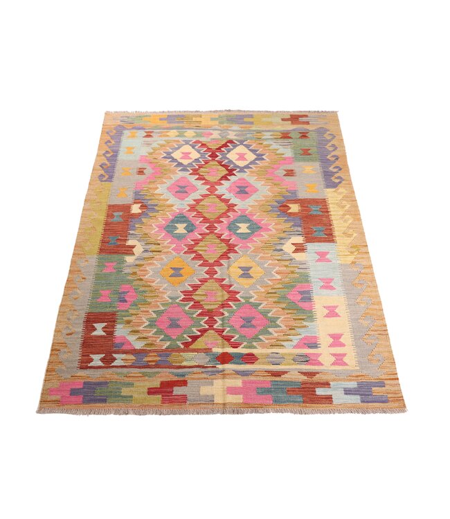 192x147 cm Handwoven Traditional Kelim Area Rug Wool Carpet