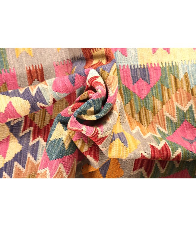 192x147 cm Handwoven Traditional Kelim Area Rug Wool Carpet