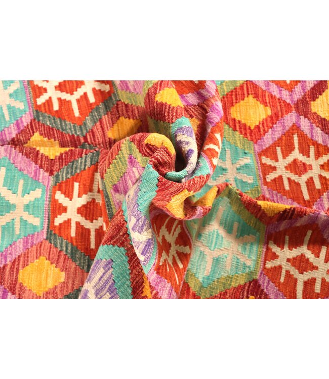 201x149 cm Handgewebter Traditioneller Kelim Teppich Woll