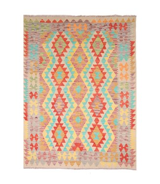 Kelimshop 196x153 cm Handgeweven Traditionele Kelim Vloerkleed Wol Tapijt Kelimshop 196x153 cm Handgeweven Traditionele Kelim Vloerkleed Wol Tapijt