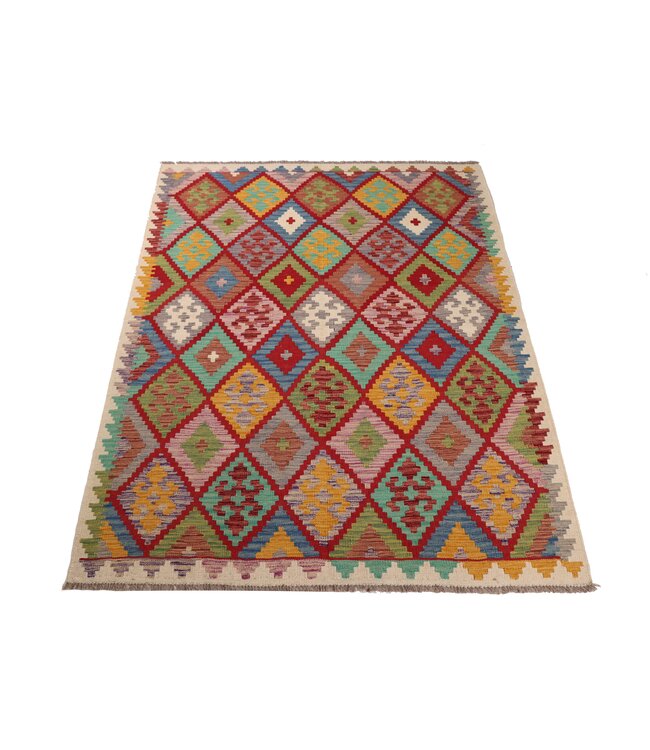 202x153 cm Handgewebter Traditioneller Kelim Teppich Woll