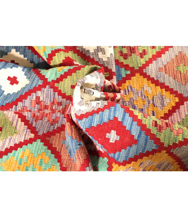 202x153 cm Handgewebter Traditioneller Kelim Teppich Woll