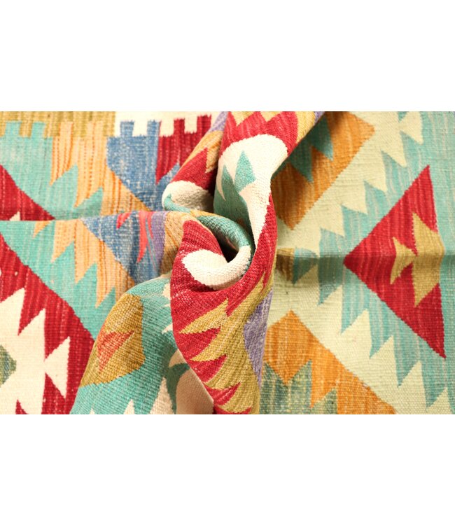 213x144 cm Handgewebter Traditioneller Kelim Teppich Woll