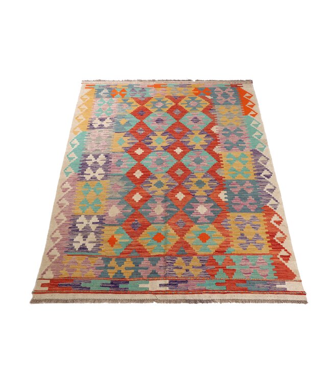 207x152 cm Handwoven Traditional Kelim Area Rug Wool Carpet