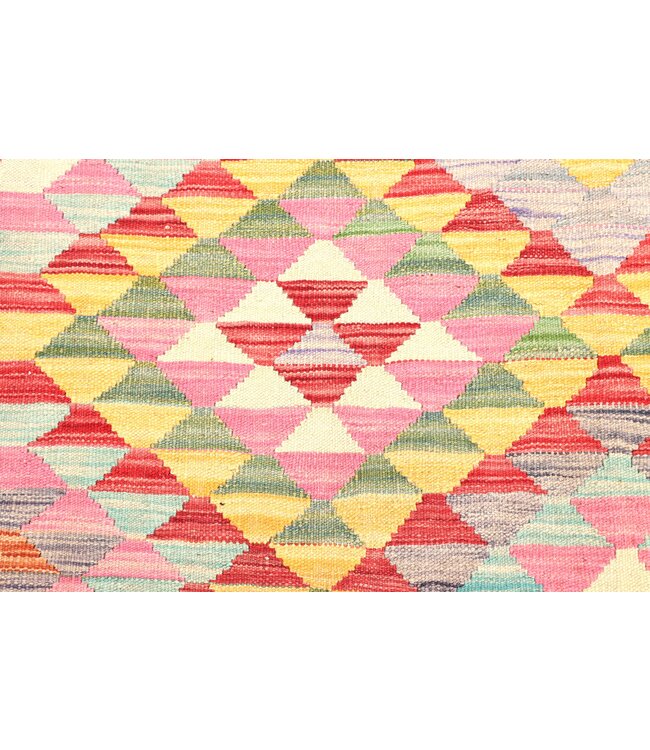 210x156 cm Handgeweven Traditionele Kelim Vloerkleed Wol Tapijt