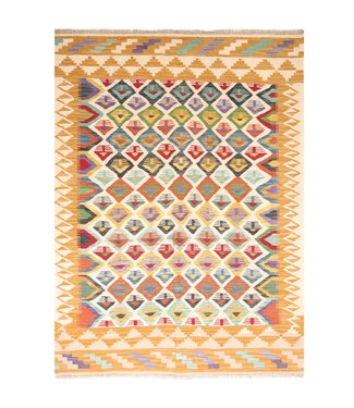 Kelimshop 198x148 cm Handgeweven Traditionele Kelim Vloerkleed Wol Tapijt Kelimshop 198x148 cm Handgeweven Traditionele Kelim Vloerkleed Wol Tapijt