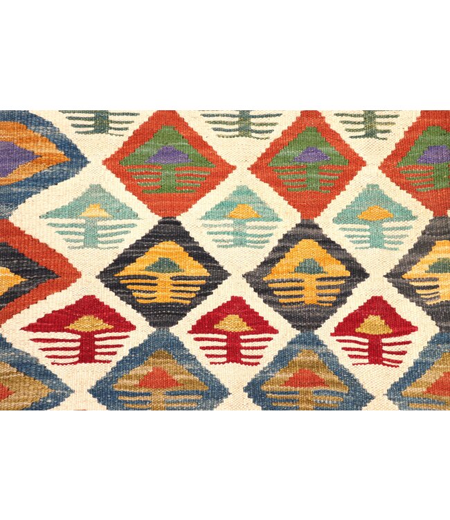 198x148 cm Handwoven Traditional Kelim Area Rug Wool Carpet