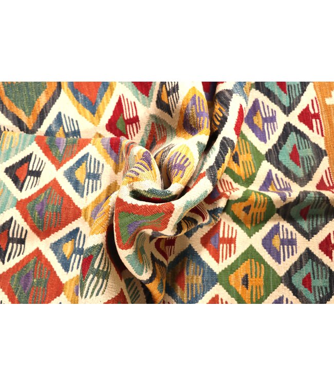 198x148 cm Handgewebter Traditioneller Kelim Teppich Woll