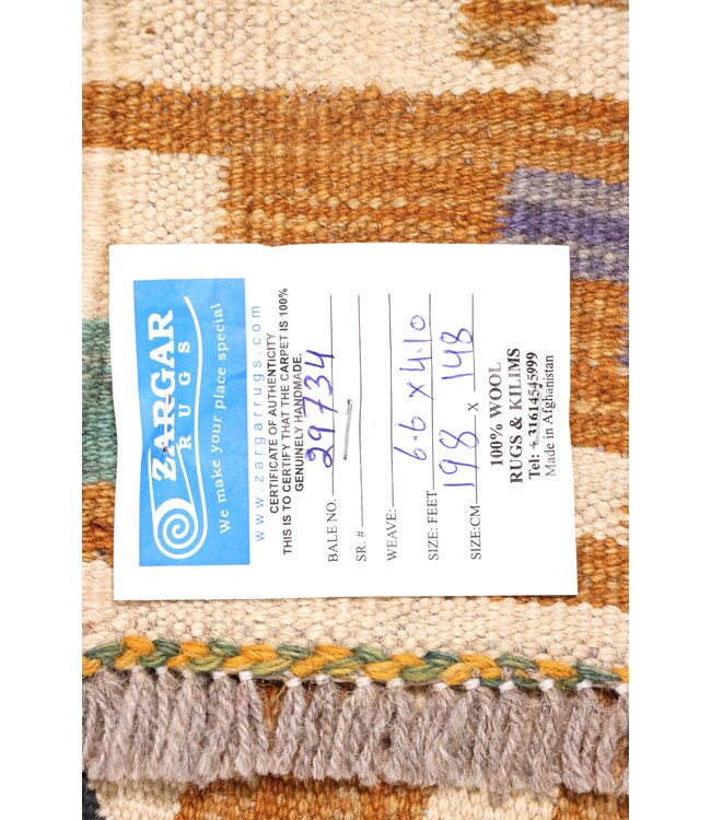 198x148 cm Handwoven Traditional Kelim Area Rug Wool Carpet