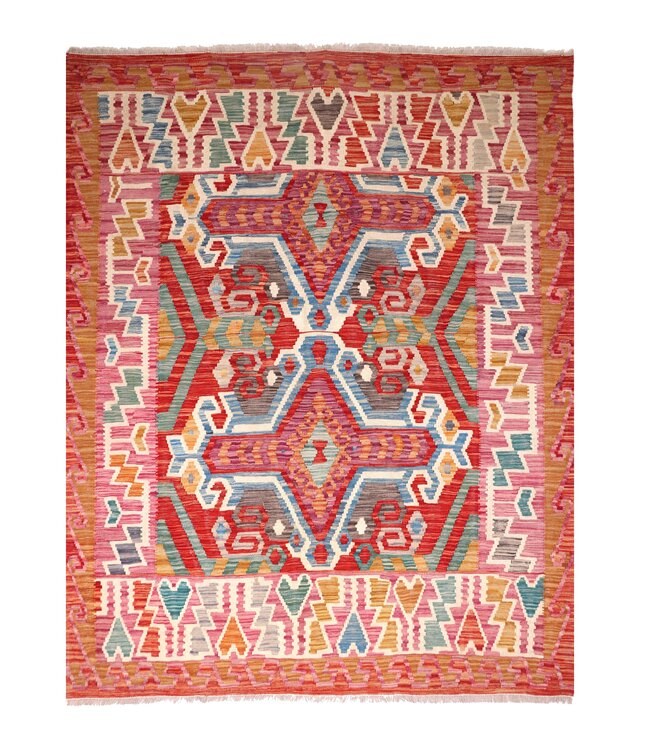 193x154 cm Handwoven Traditional Kelim Area Rug Wool Carpet