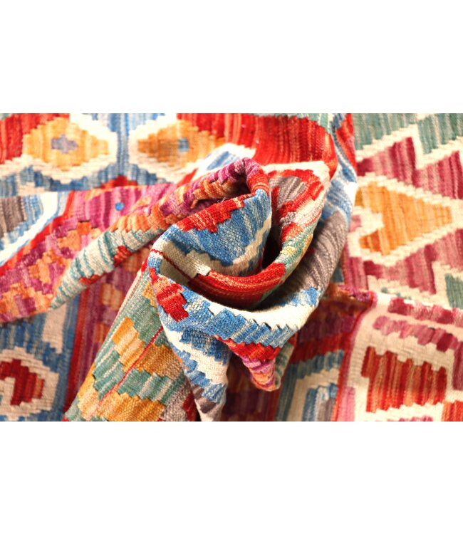 193x154 cm Handgewebter Traditioneller Kelim Teppich Woll