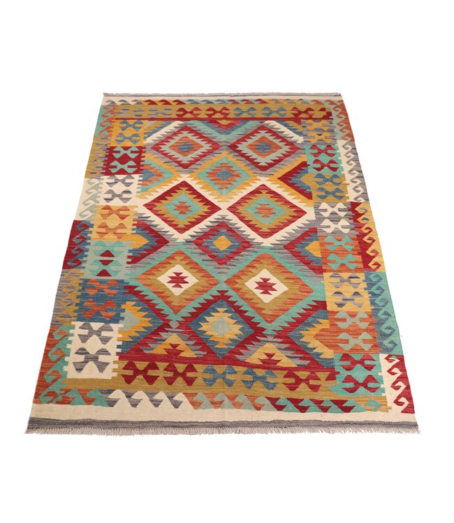 205x147 cm Handgewebter Traditioneller Kelim Teppich Woll