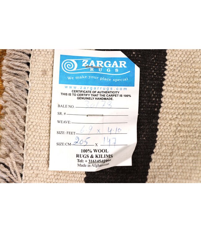 205x147 cm Handgeweven Moderne  Wollen Kelim Tapijt