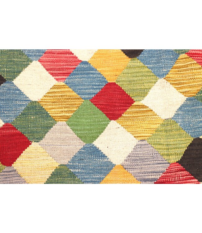 200x151 cm Handgewebter Moderner  Woll-Kelim-Teppich