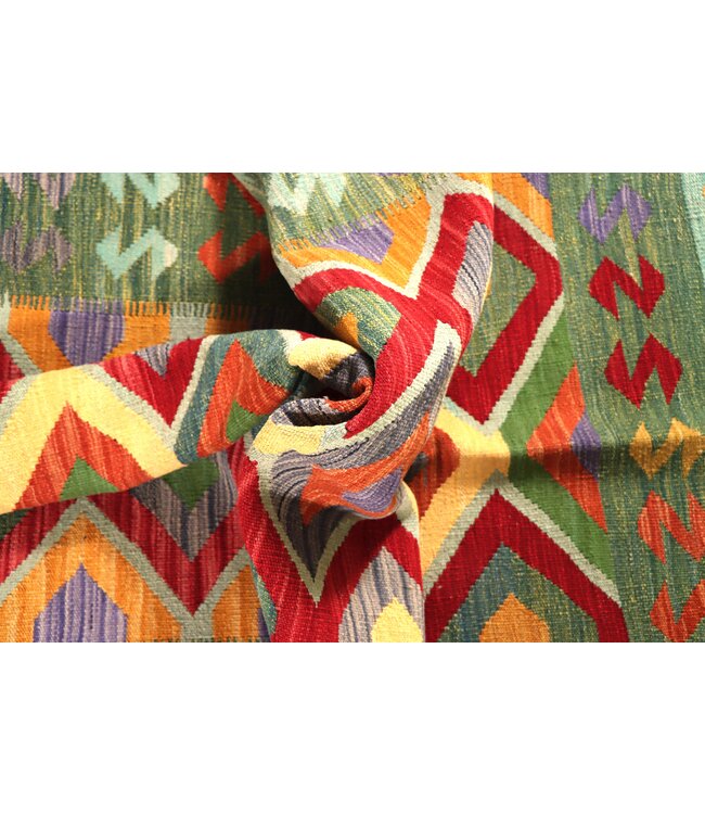 204x154 cm Handgewebter Traditioneller Kelim Teppich Woll