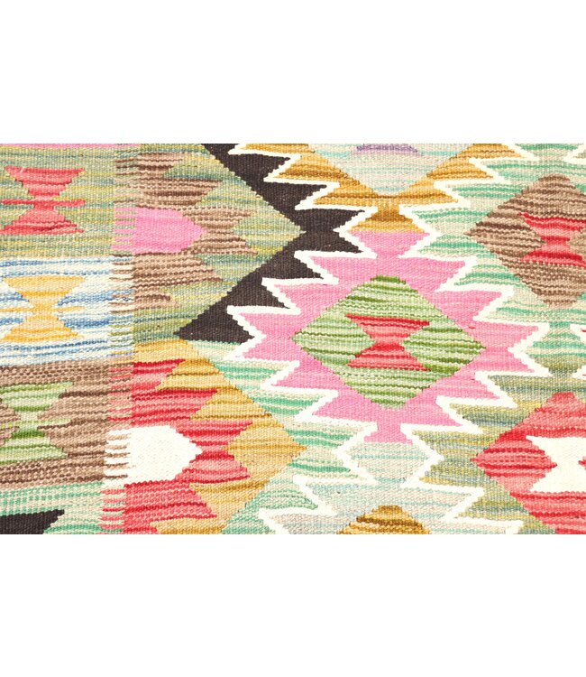 197x153 cm Handwoven Traditional Kelim Area Rug Wool Carpet