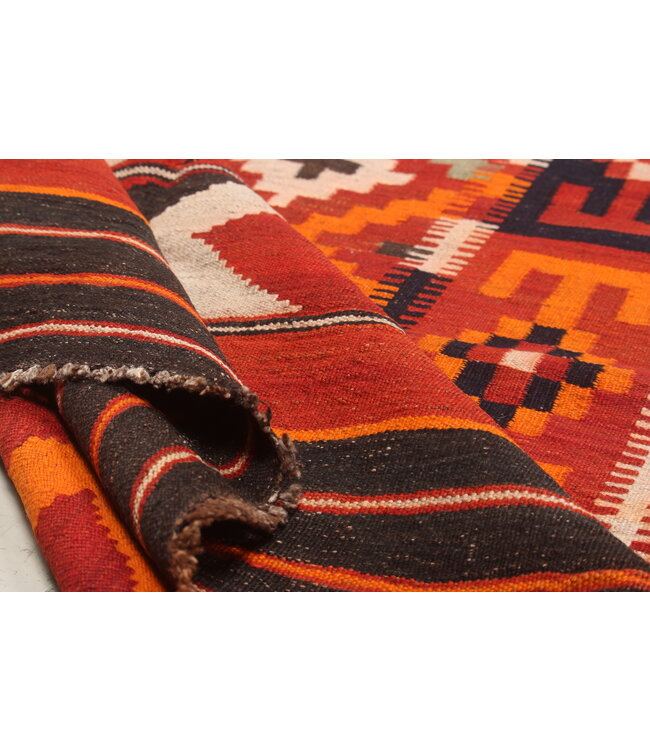 365x203cm Vintage Kelim teppich im alten Stil aus 100 % Wolle Maimana