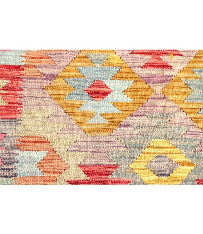 188x122 cm Handgeweven Traditionele Kelim Vloerkleed Wol Tapijt