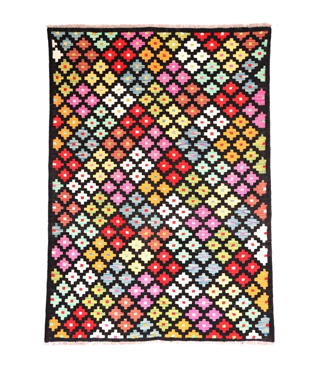 176x125 cm Handgewebter Moderner  Woll-Kelim-Teppich