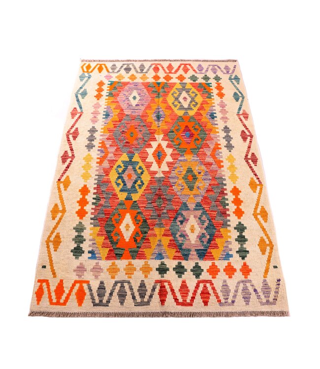 183x120 cm Handgewebter Traditioneller Kelim Teppich Woll