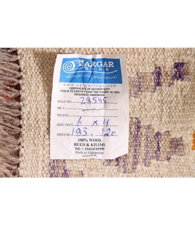 183x120 cm Handwoven Traditional Kelim Area Rug Wool Carpet