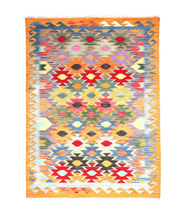 178x132 cm Handgewebter Traditioneller Kelim Teppich Woll