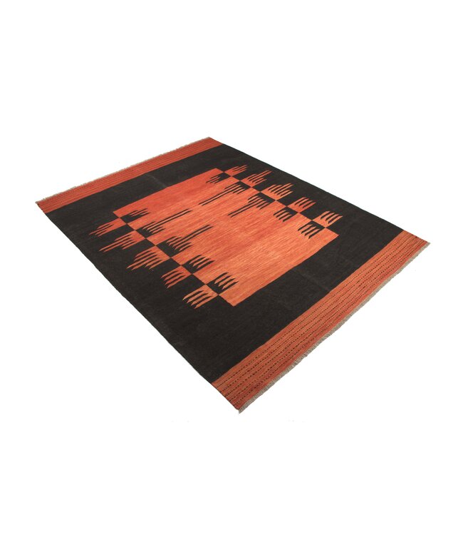 240x186 cm Handgeweven Moderne  Wollen Kelim Tapijt