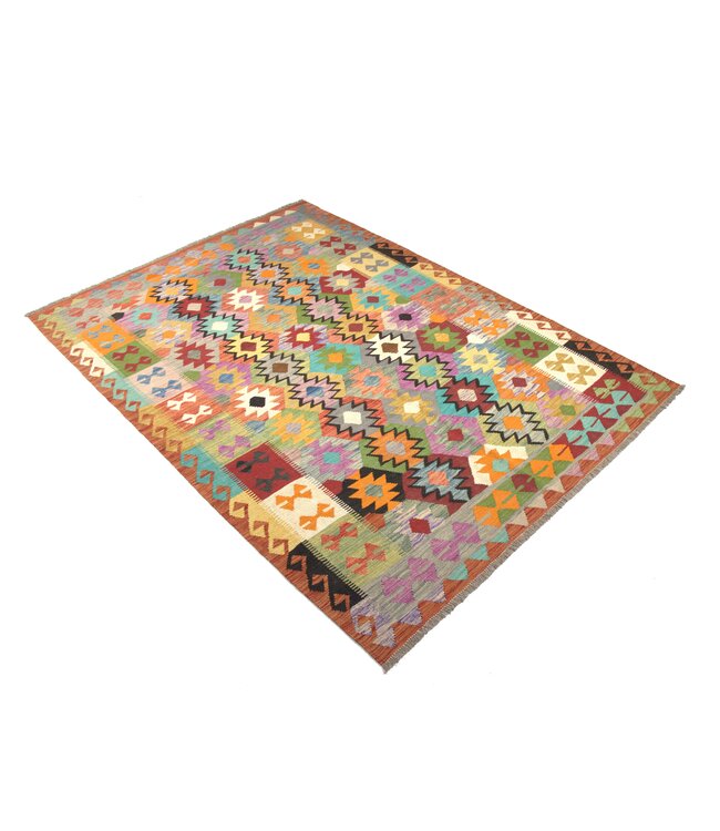 246x172 cm Handwoven Traditional Kelim Area Rug Wool Carpet