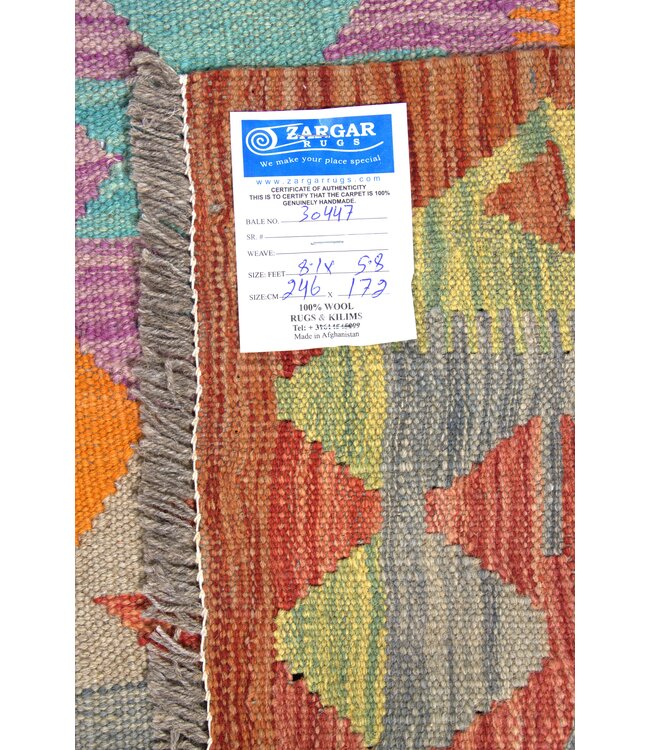 246x172 cm Handwoven Traditional Kelim Area Rug Wool Carpet