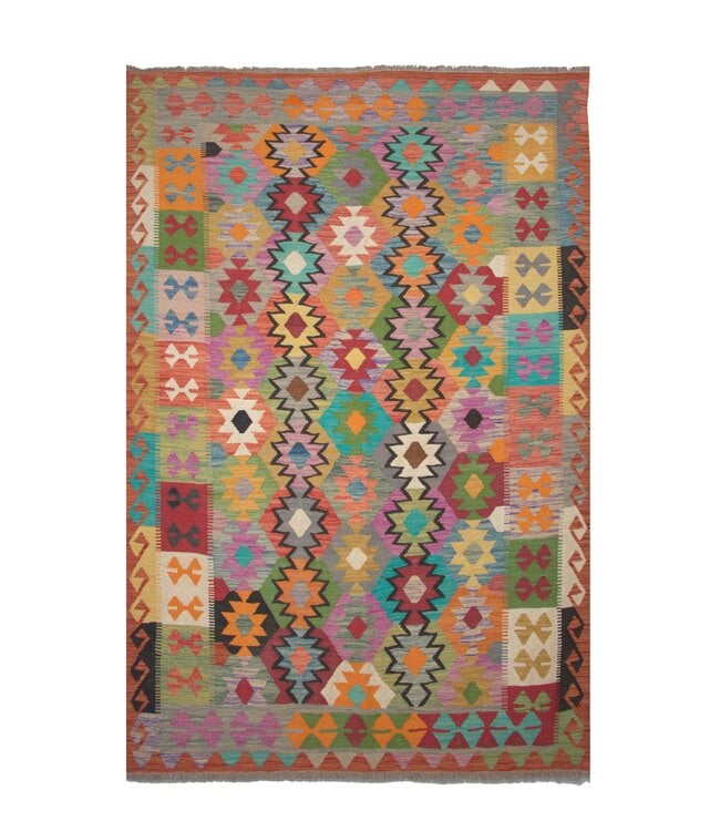 246x172 cm Handwoven Traditional Kelim Area Rug Wool Carpet